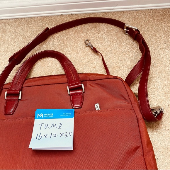 Tumi briefcase bag laptop shoulder orange - Picture 10 of 11